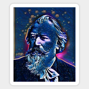 Johannes Brahms Dark Night Colourful Portrait | Johannes Brahms Artwork 13 Magnet